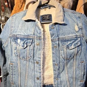 Abercrombie & Fitch Blue Denim sherpa Jacket